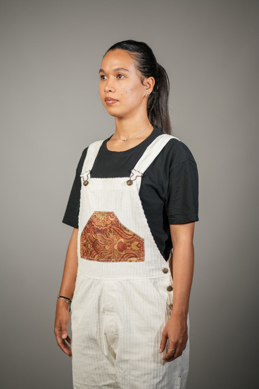 White & Brown Overalls