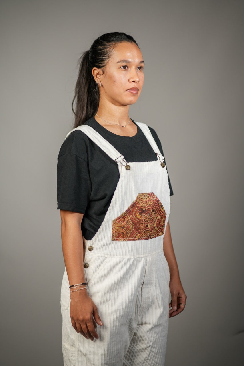 White & Brown Overalls